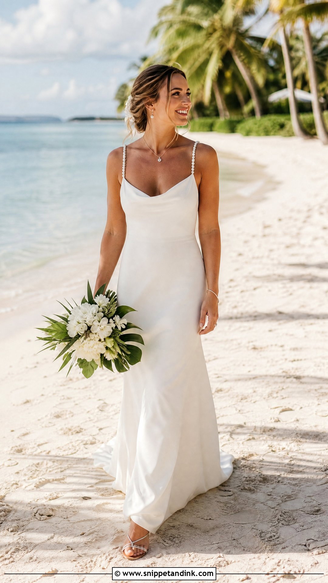 Tropical Wedding Dress With Spaghetti Straps - Snippet and Ink - 25 Tropical Wedding Dress Ideas