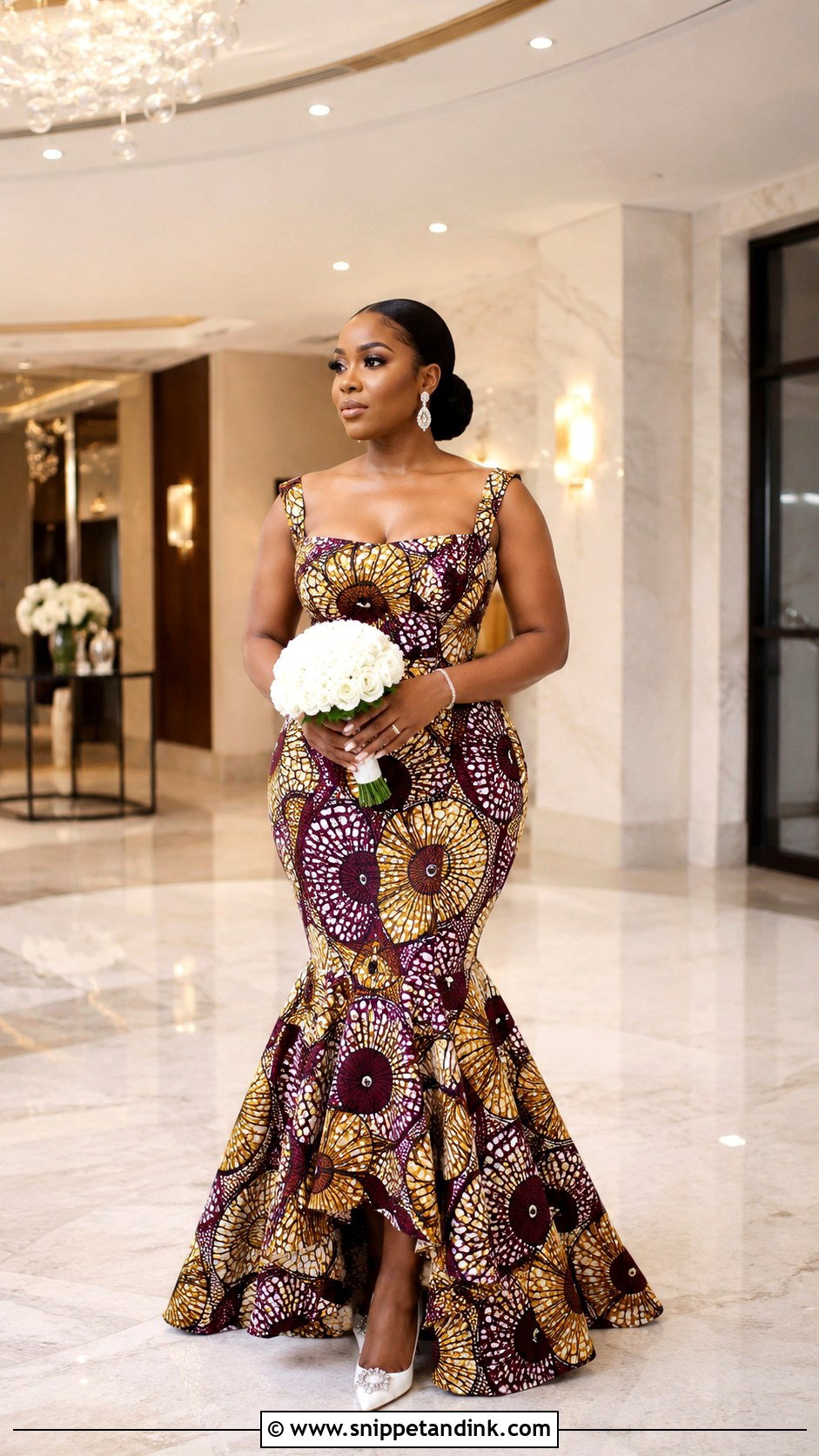 Trumpet Ankara Wedding Dress - Snippet and Ink - 20 Ankara Wedding Dress Styles