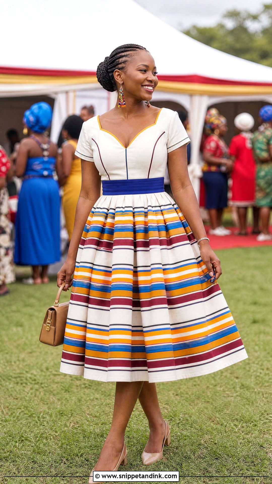 Tshivenda Fit and Flare Dress Outfit - Snippet and Ink - 20 Tshivenda Traditional Attire Ideas