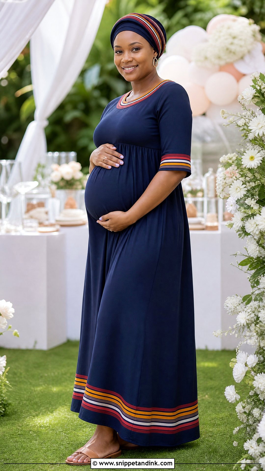Tshivenda Maternity Maxi Dress Outfit - Snippet and Ink - 20 Tshivenda Traditional Attire Ideas