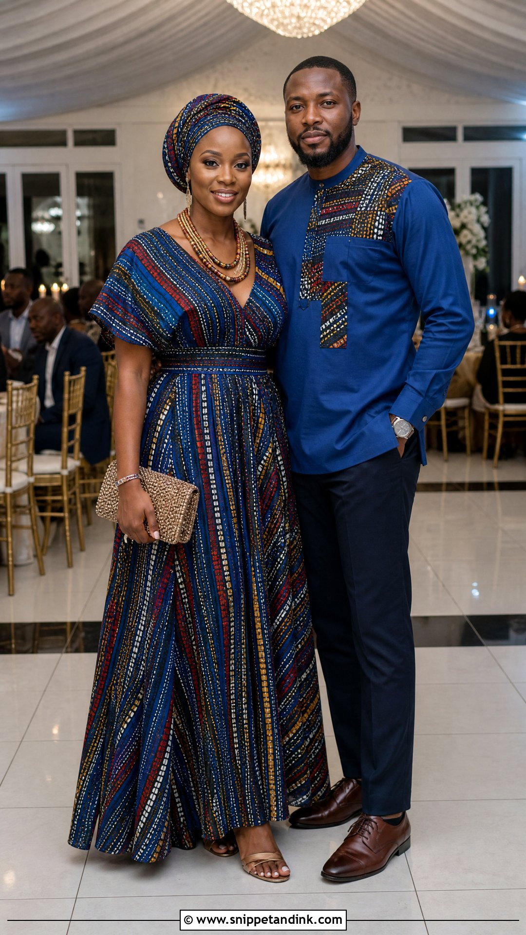 Tsonga Maxi Dress And Matching Shirt - Snippet and Ink - 20 Tsonga Traditional Attire for Couples Ideas