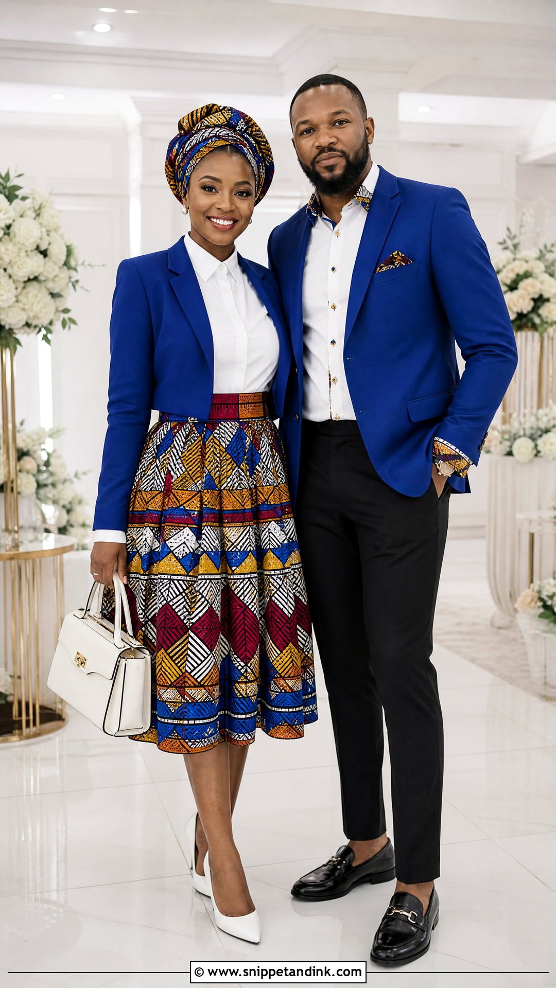 Tsonga Skirt And Blazer Couple Attire - Snippet and Ink - 20 Tsonga Traditional Attire for Couples Ideas