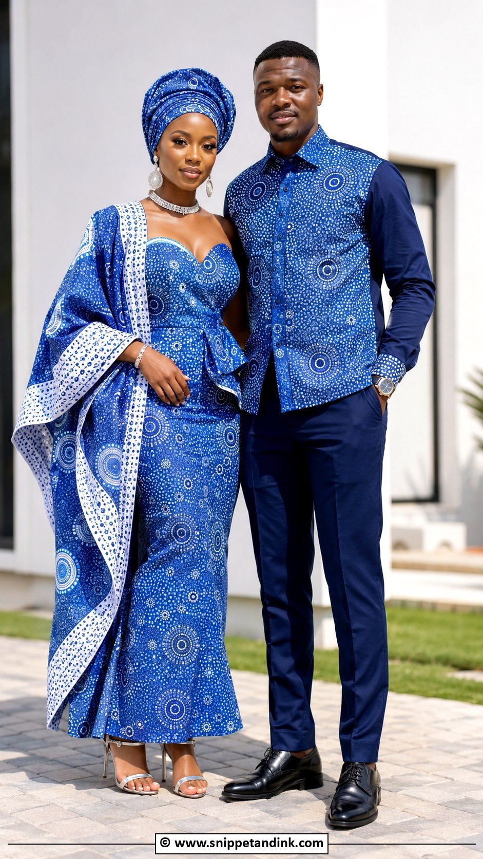 Tswana Couple Matching Wedding Outfit - Snippet and Ink - 25 Tswana Traditional Wedding Dresses