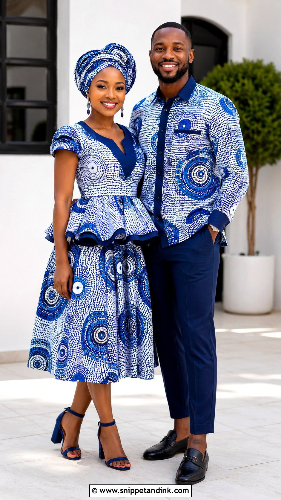 Tswana Leteisi Couple Outfit - Snippet and Ink - 20 African Traditional Wear for Couples Ideas