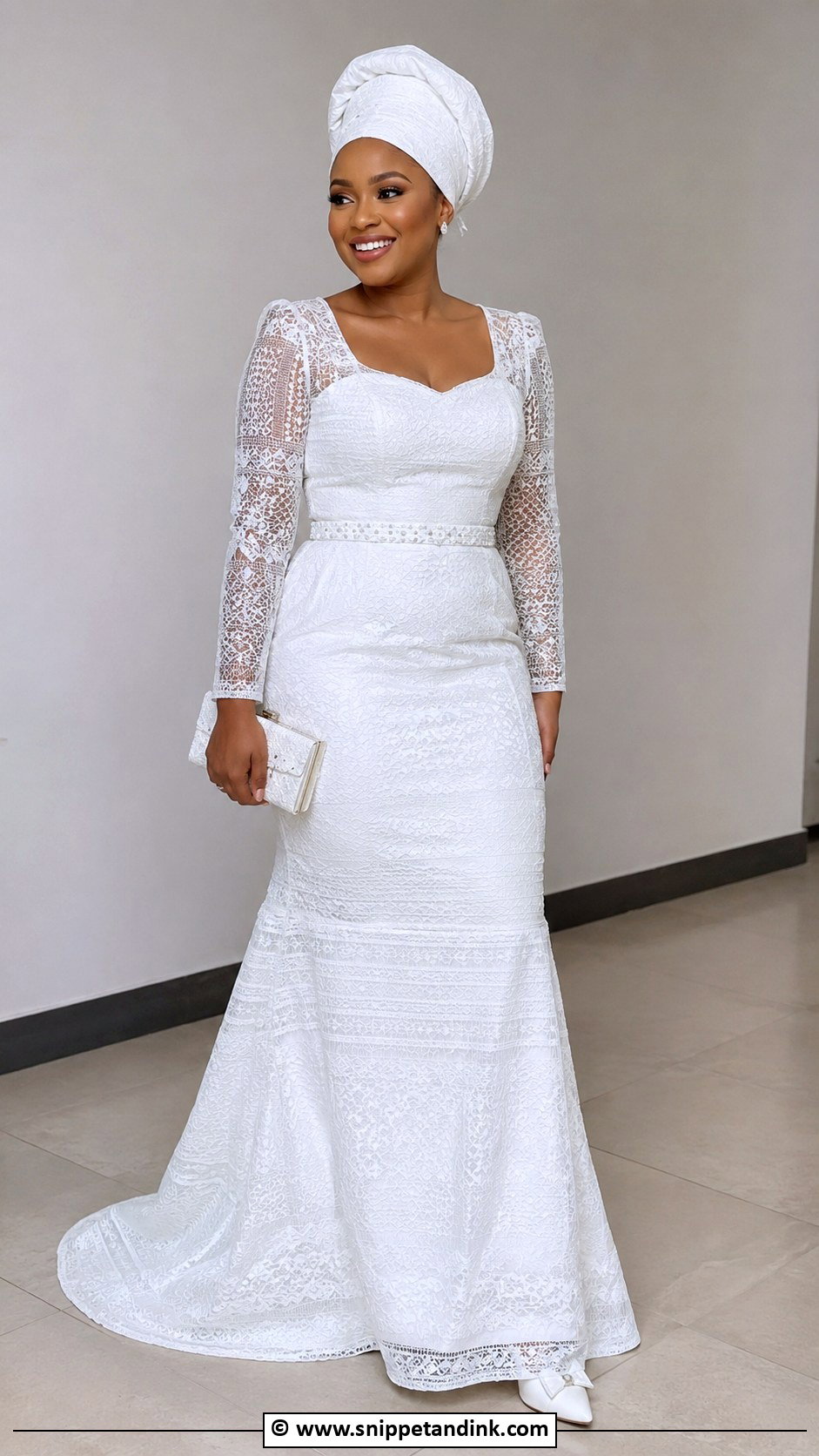 Tswana Long Sleeve Wedding Dress - Snippet and Ink - 25 Tswana Traditional Wedding Dresses