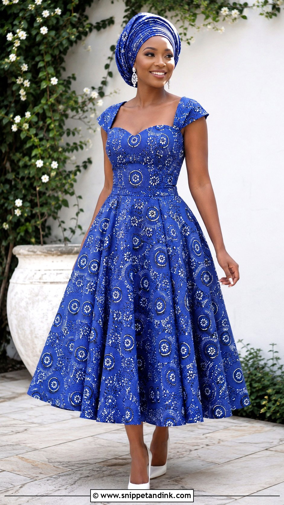 Tswana Shweshwe Wedding Dress - Snippet and Ink - 25 Traditional Wedding Dresses South Africa