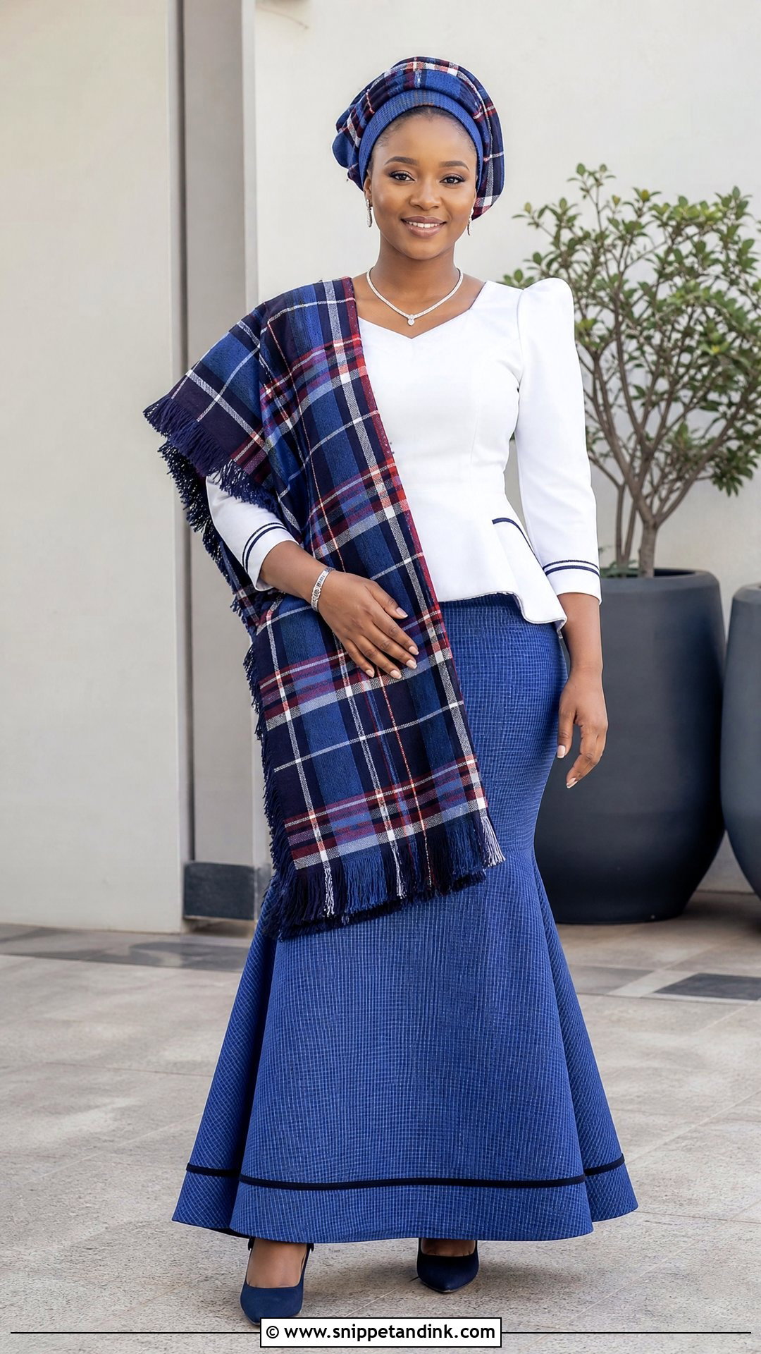 Tswana Wedding Dress With Tartan Blanket - Snippet and Ink - 20 Tswana Wedding Dress Ideas