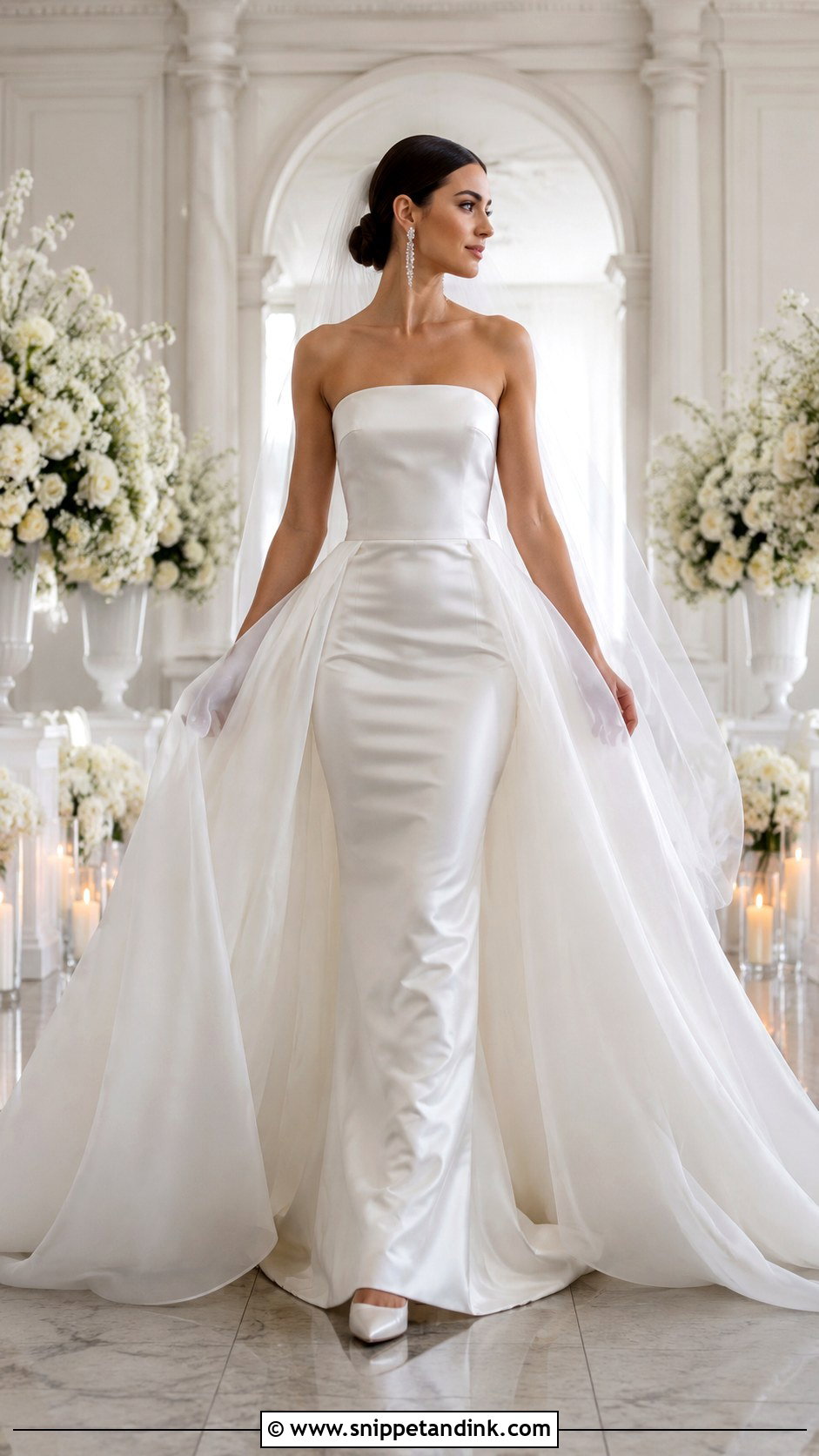 Tube Wedding Dress With Detachable Overskirt - Snippet and Ink - 20 Tube Wedding Dress Ideas