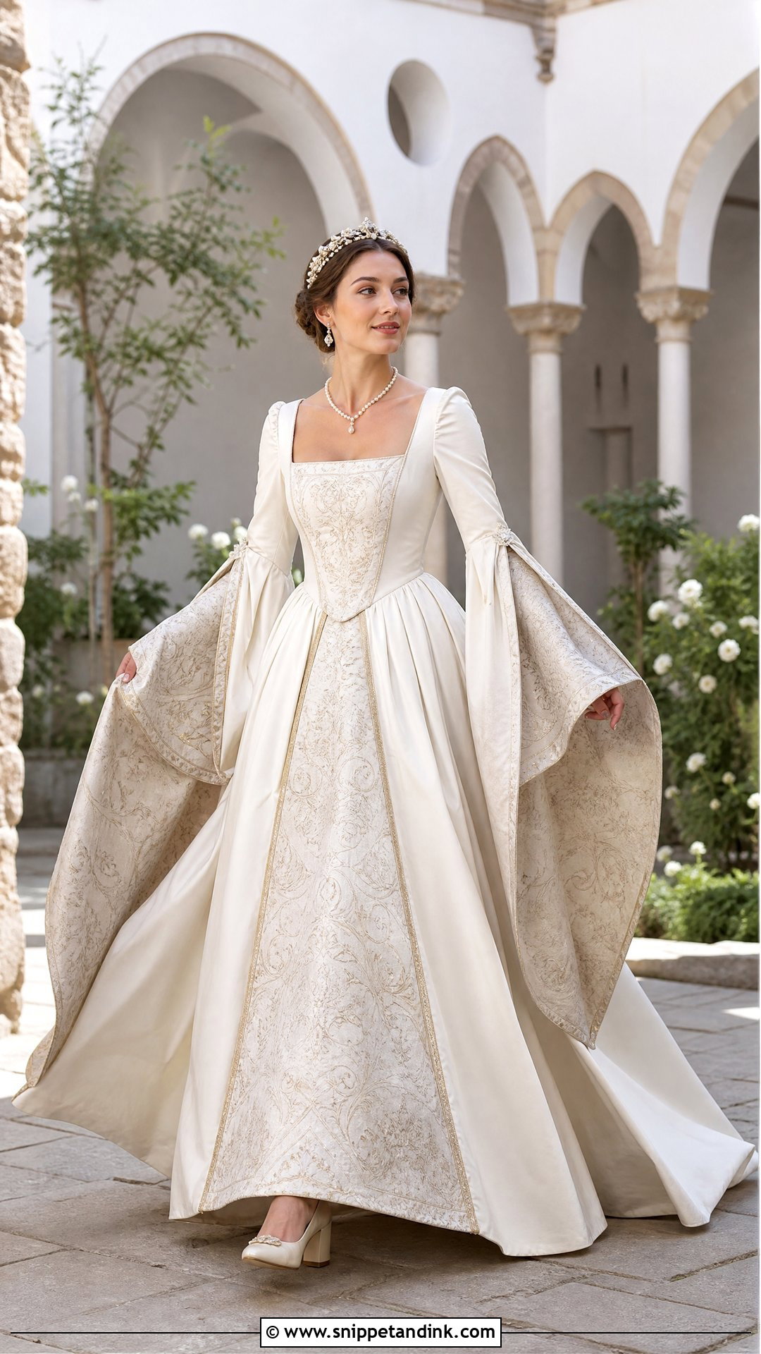 Tudor Wedding Dress With Bell Sleeves - Snippet and Ink - 20 Tudor Wedding Dress Ideas