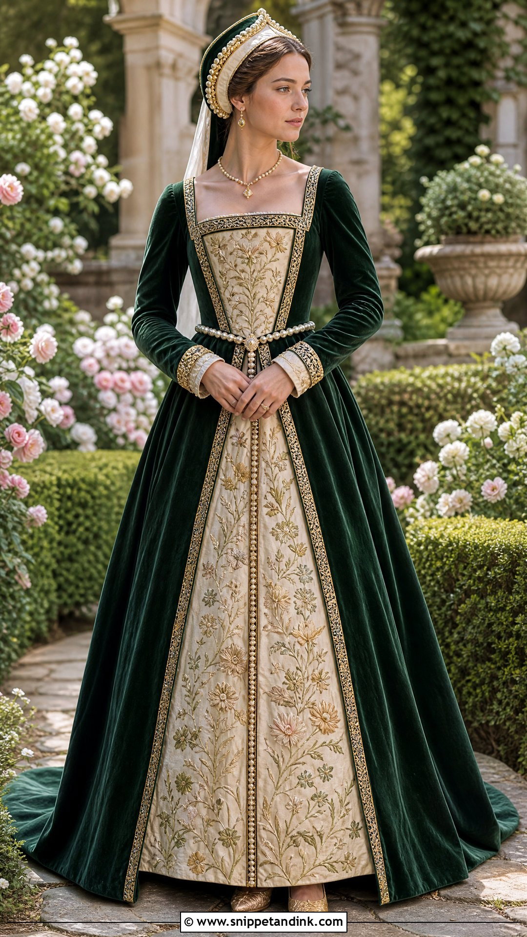 Tudor Wedding Dress With Embroidered Forepart - Snippet and Ink - 20 Tudor Wedding Dress Ideas