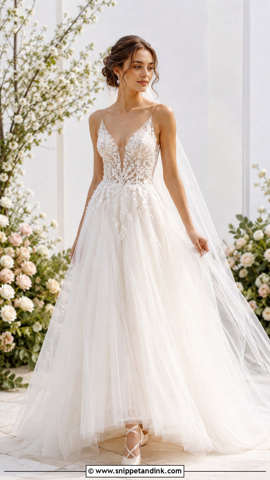 Tulle A Line Bridal Gown - Snippet and Ink - 25 A Line Bridal Gowns