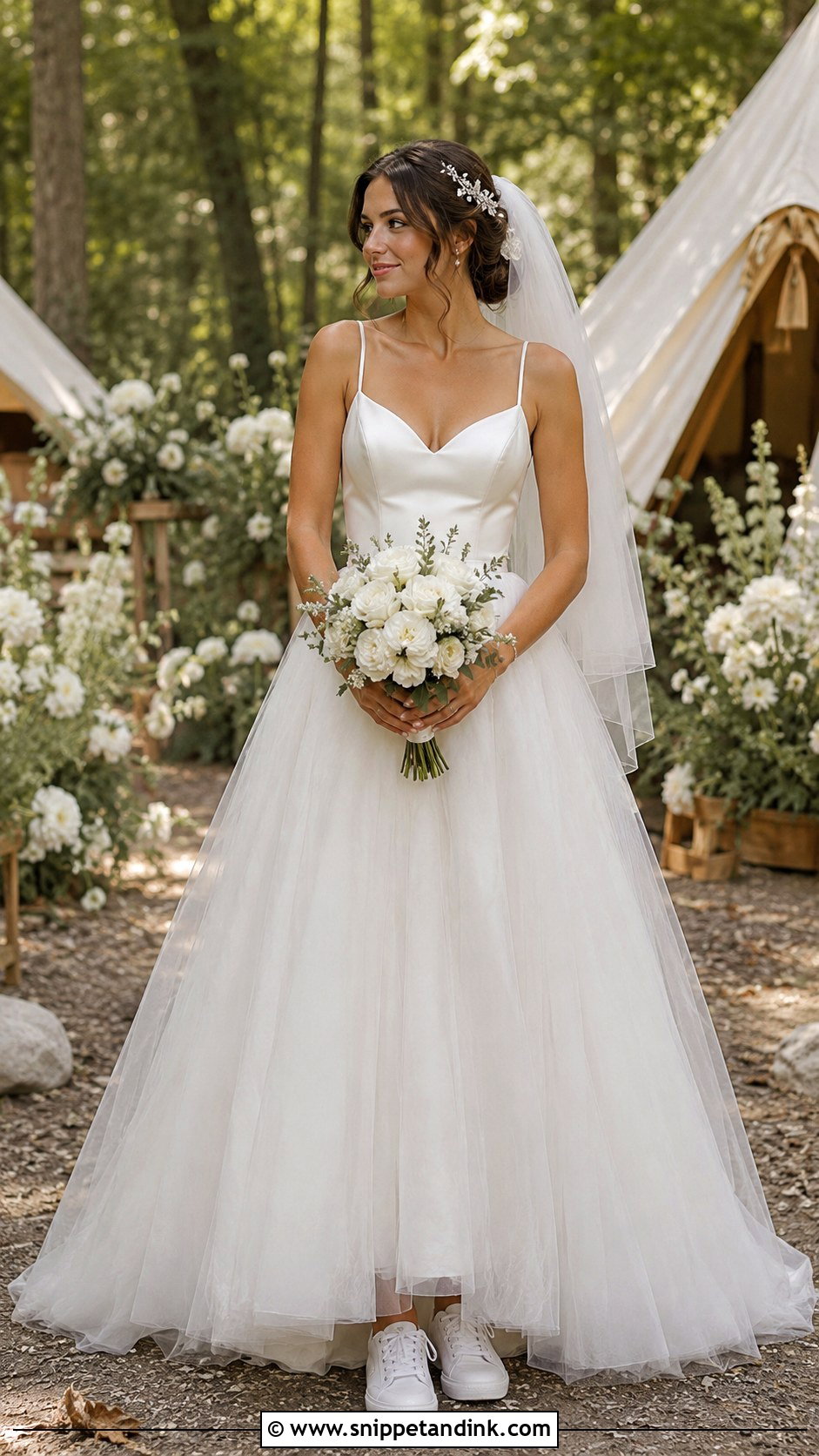 Tulle A Line Camp Wedding Dress - Snippet and Ink - 20 Camp Wedding Dress Ideas