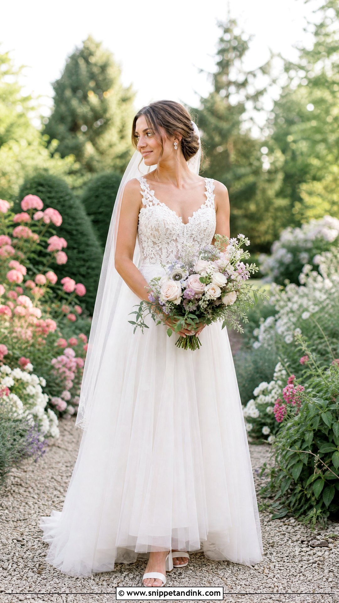 Tulle A Line Garden Wedding Dress - Snippet and Ink - 20 Outdoorsy Wedding Dress Ideas