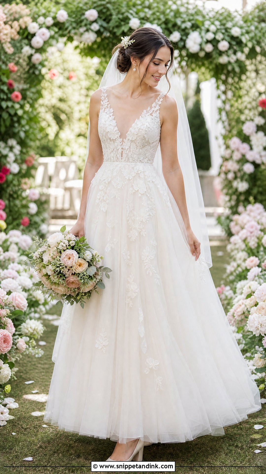 Tulle A Line Garden Wedding Dress - Snippet and Ink - 20 Outdoor Wedding Dresses
