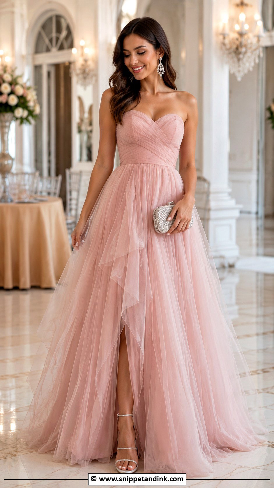 Tulle A Line Gown Outfit - Snippet and Ink - 30 A Line Gown Ideas