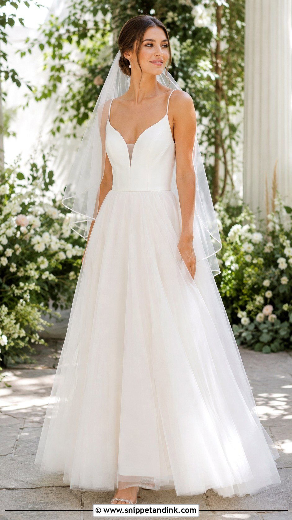 Tulle A Line Wedding Dress - Snippet and Ink - 25 Timeless Wedding Dresses