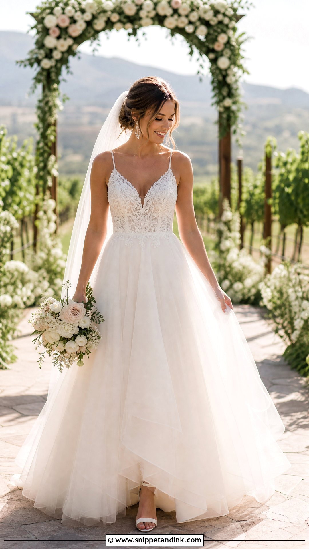 Tulle A Line Wedding Dress - Snippet and Ink - 25 Timeless Wedding Gown Ideas