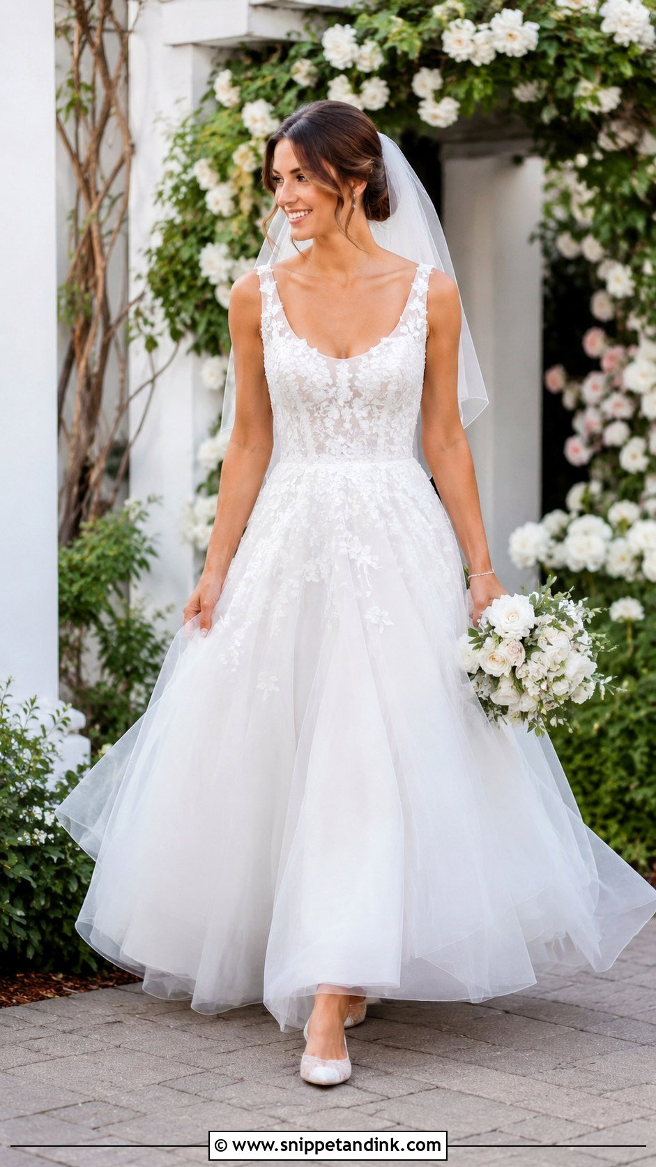 Tulle A Line Wedding Dress - Snippet and Ink - 20 Lightweight Wedding Dress Ideas