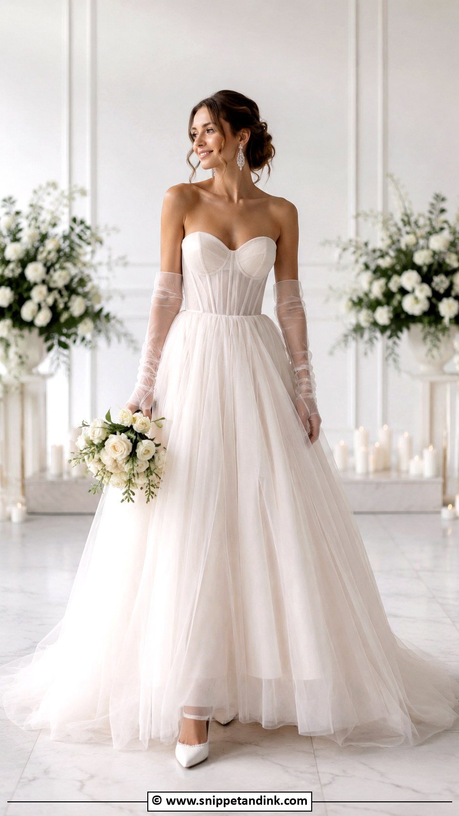 Tulle A Line Wedding Dress - Snippet and Ink - 30 Cute Wedding Dresses