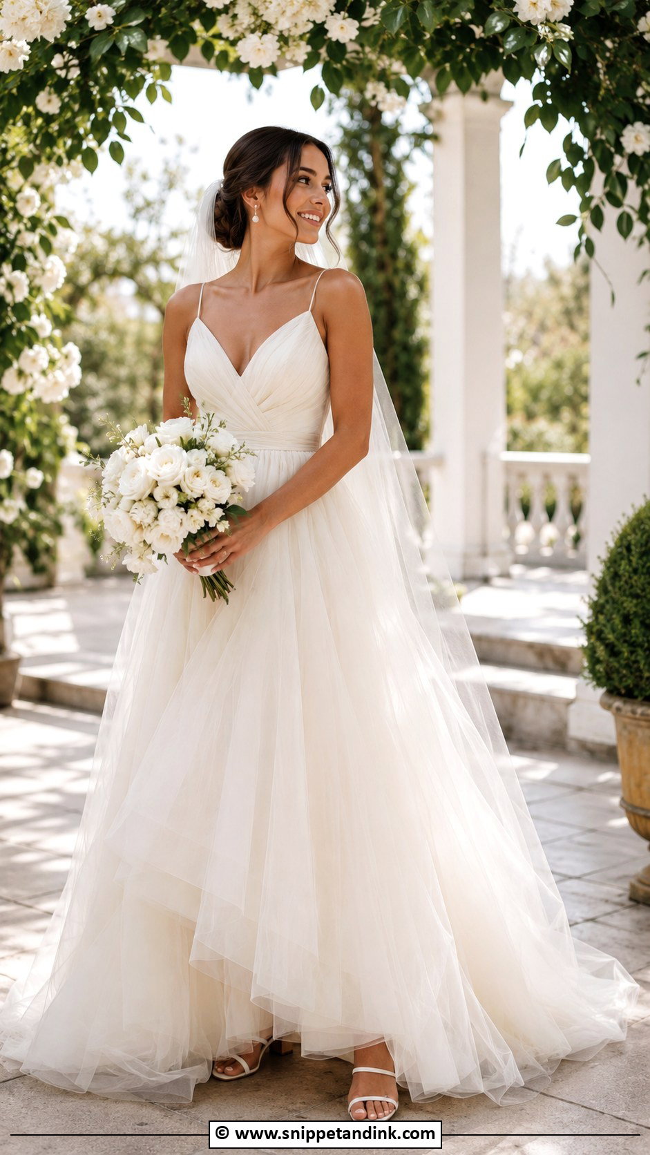 Tulle A Line Wedding Dress - Snippet and Ink - 30 Destination Wedding Dress Ideas