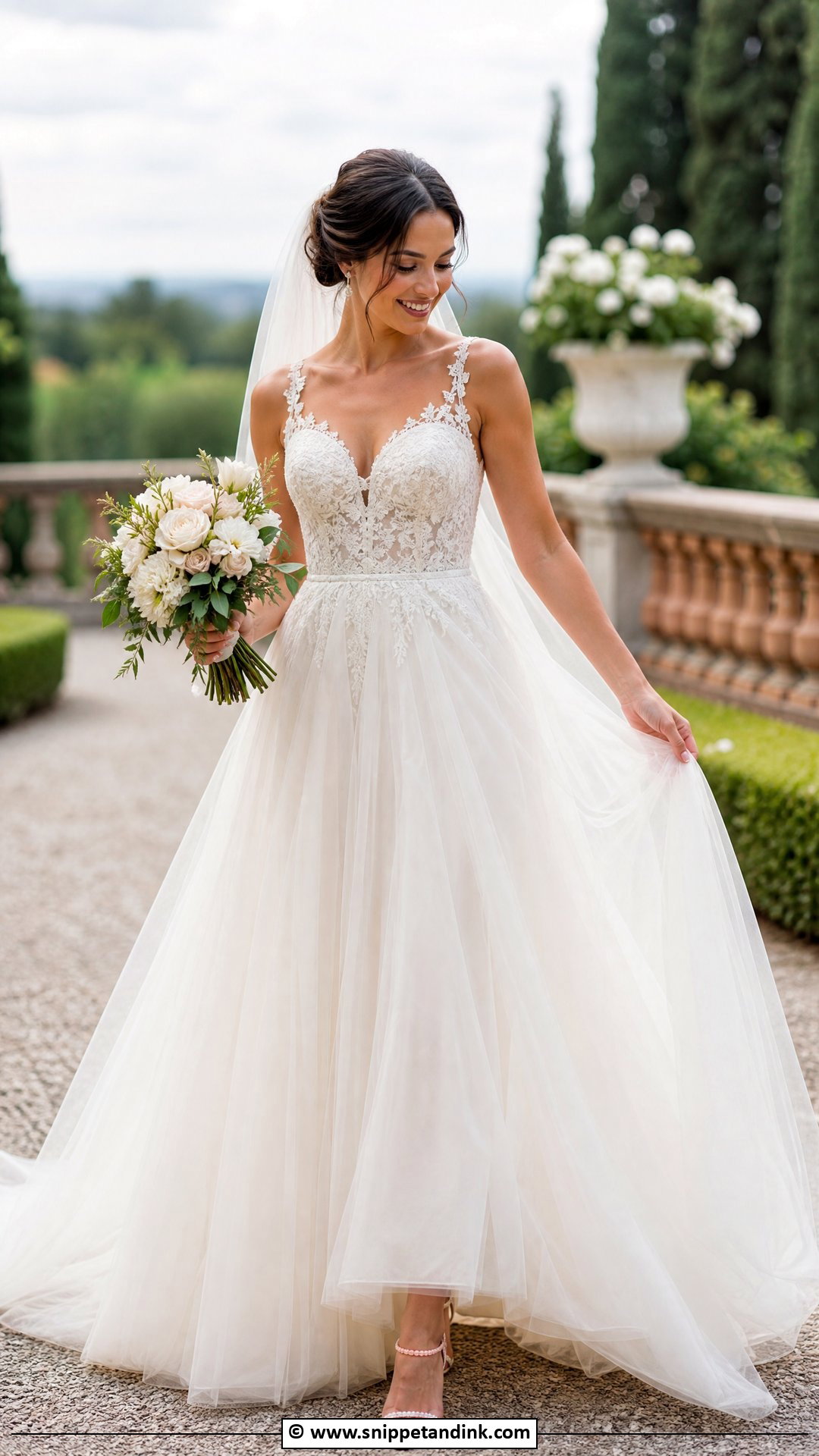 Tulle A Line Wedding Dress - Snippet and Ink - 35 Classic Wedding Dress Ideas