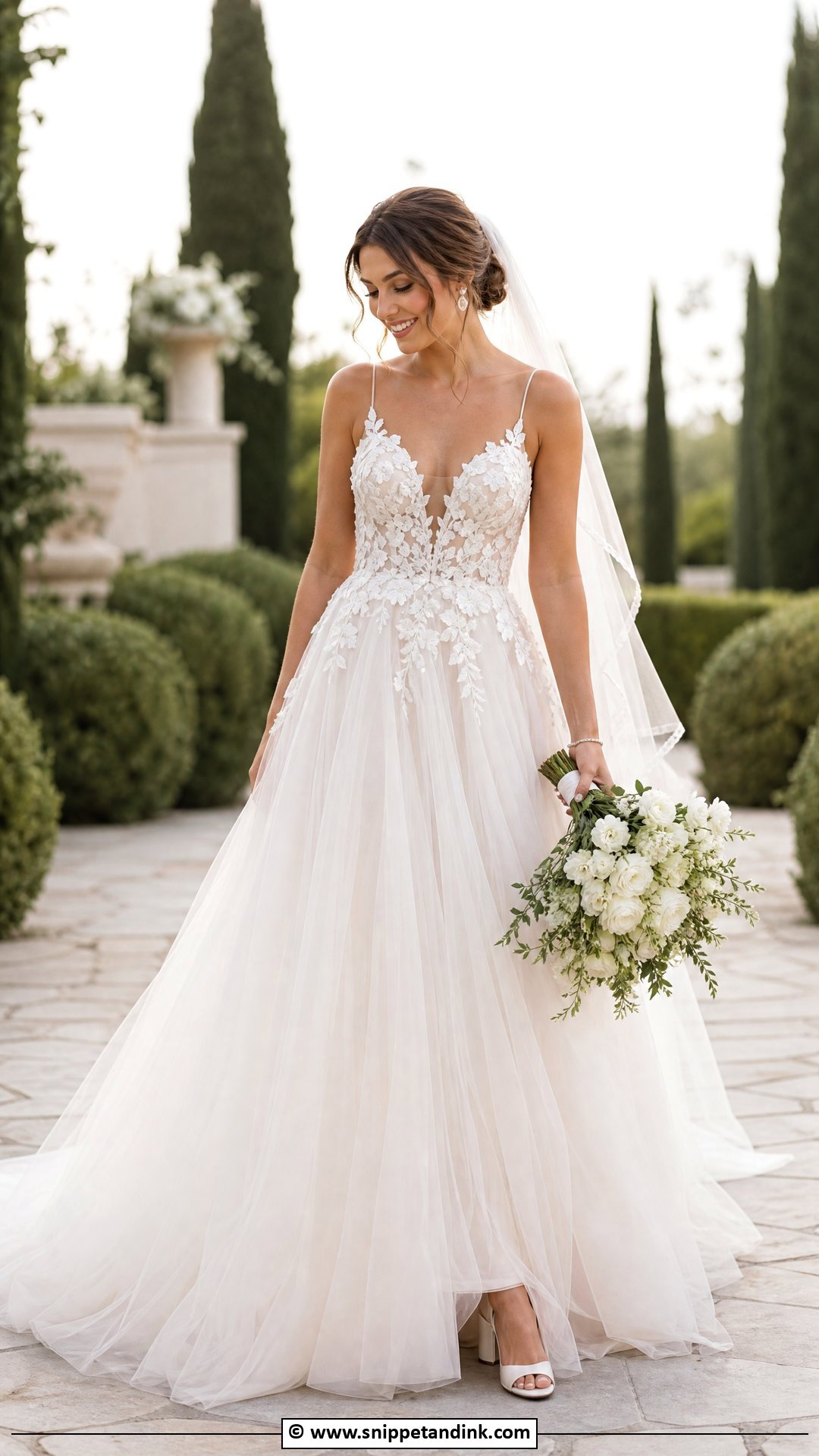 Tulle A Line Wedding Dress - Snippet and Ink - 35 Ethereal Wedding Dress Ideas