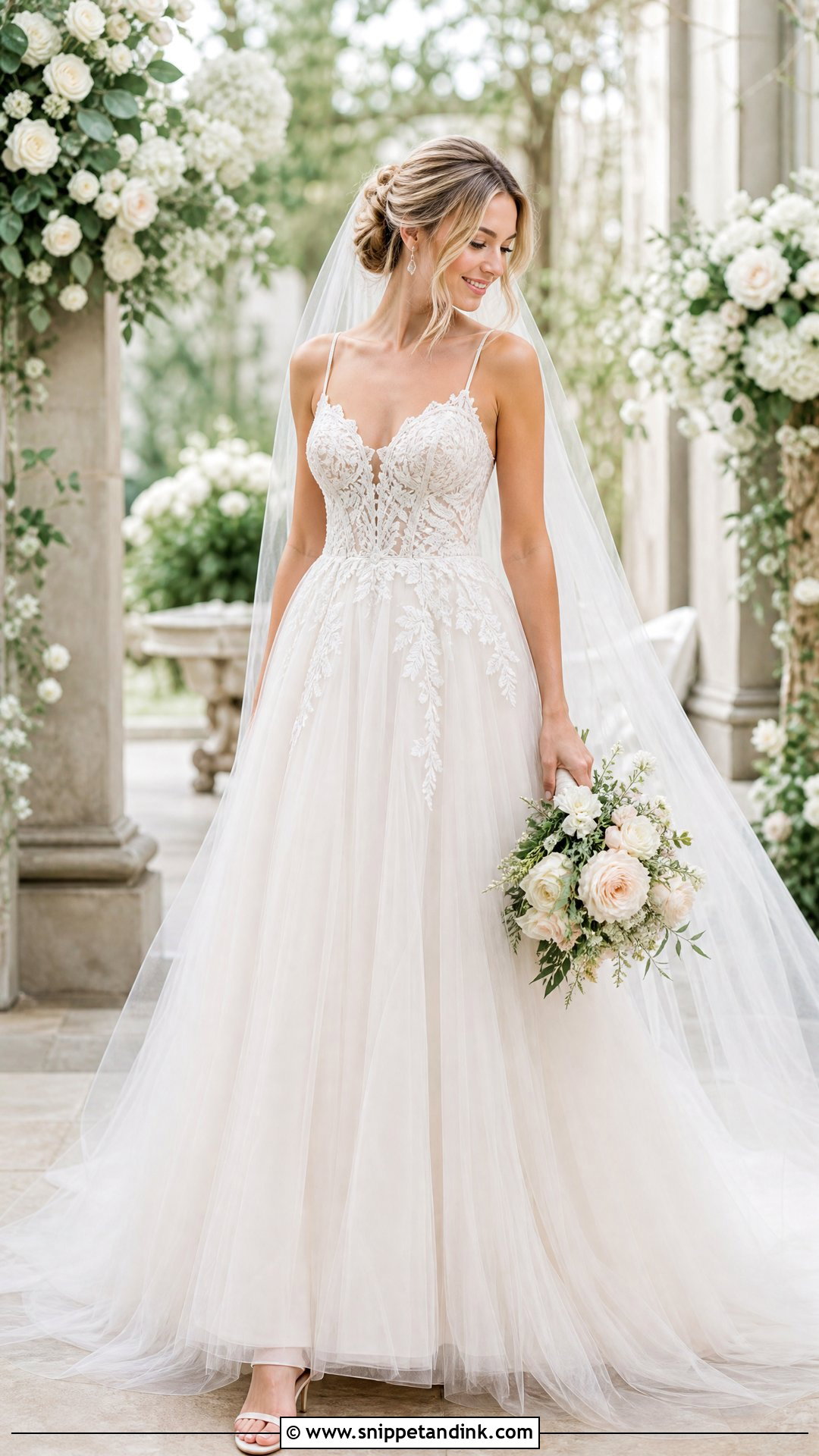 Tulle A Line Wedding Gown - Snippet and Ink - 25 A Line Wedding Gown Ideas
