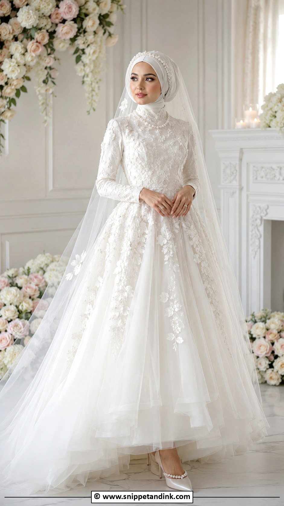 Tulle Arabic Muslim Wedding Dress - Snippet and Ink - 25 Arabic Muslim Wedding Dress Ideas