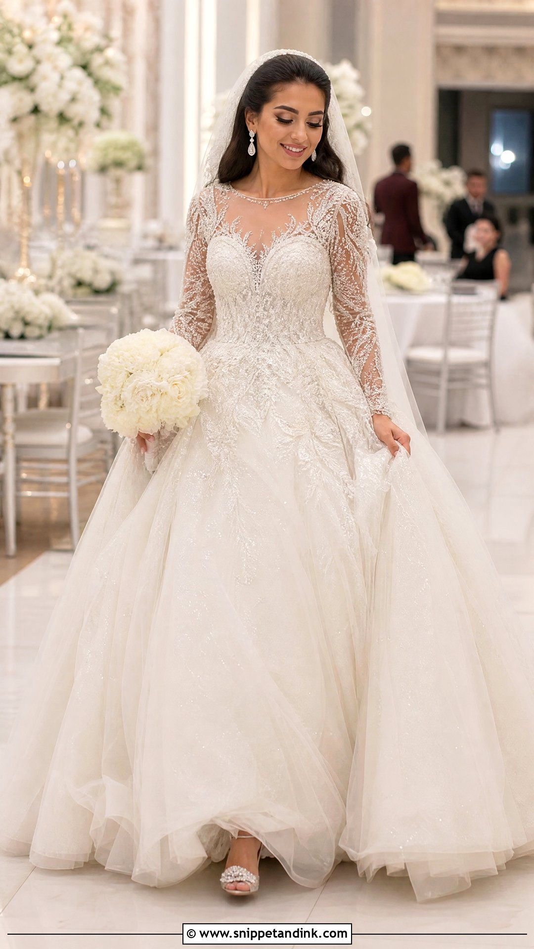 Tulle Ball Gown Arab Wedding Dress - Snippet and Ink - 25 Arab Wedding Dresses