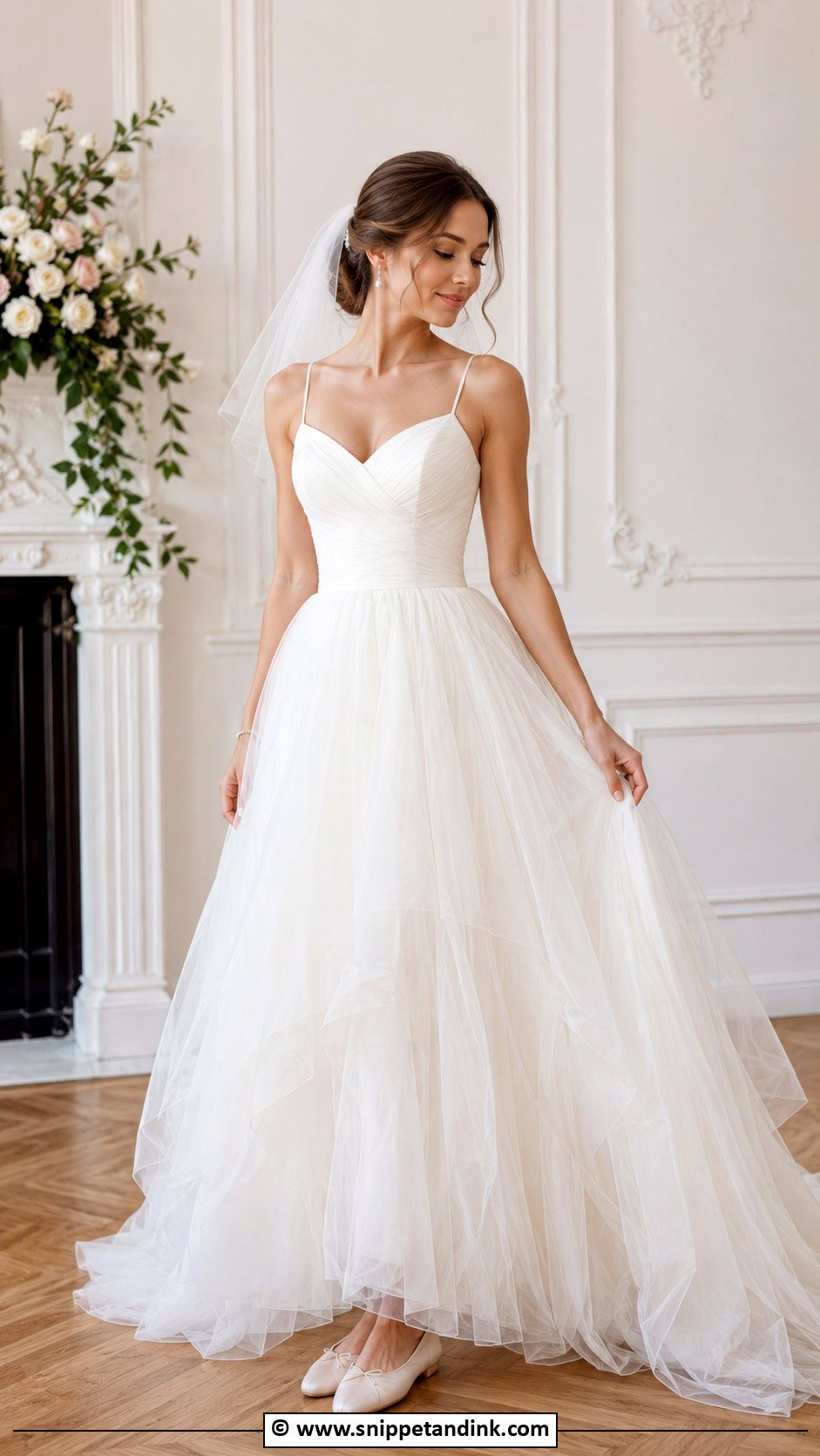Tulle Ball Gown Bride Gown With Ballet Flats - Snippet and Ink - 25 Bride Gowns
