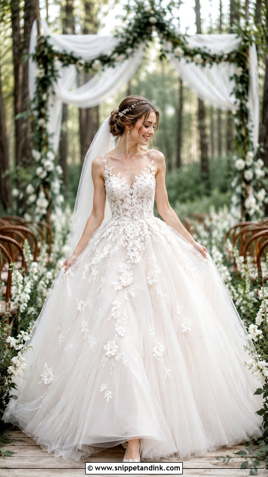 Tulle Ball Gown Forest Wedding Dress - Snippet and Ink - 25 Enchanted Forest Wedding Dress Ideas