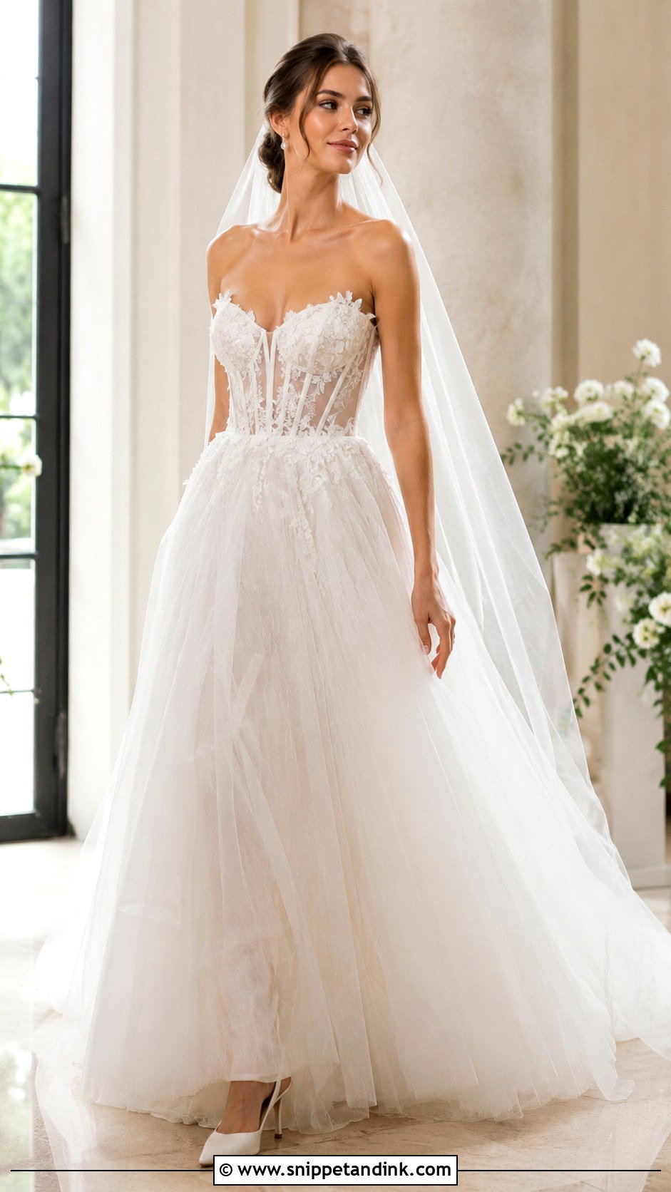 Tulle Ball Gown Wedding Dress - Snippet and Ink - 25 Flowy Romantic Wedding Dress Ideas
