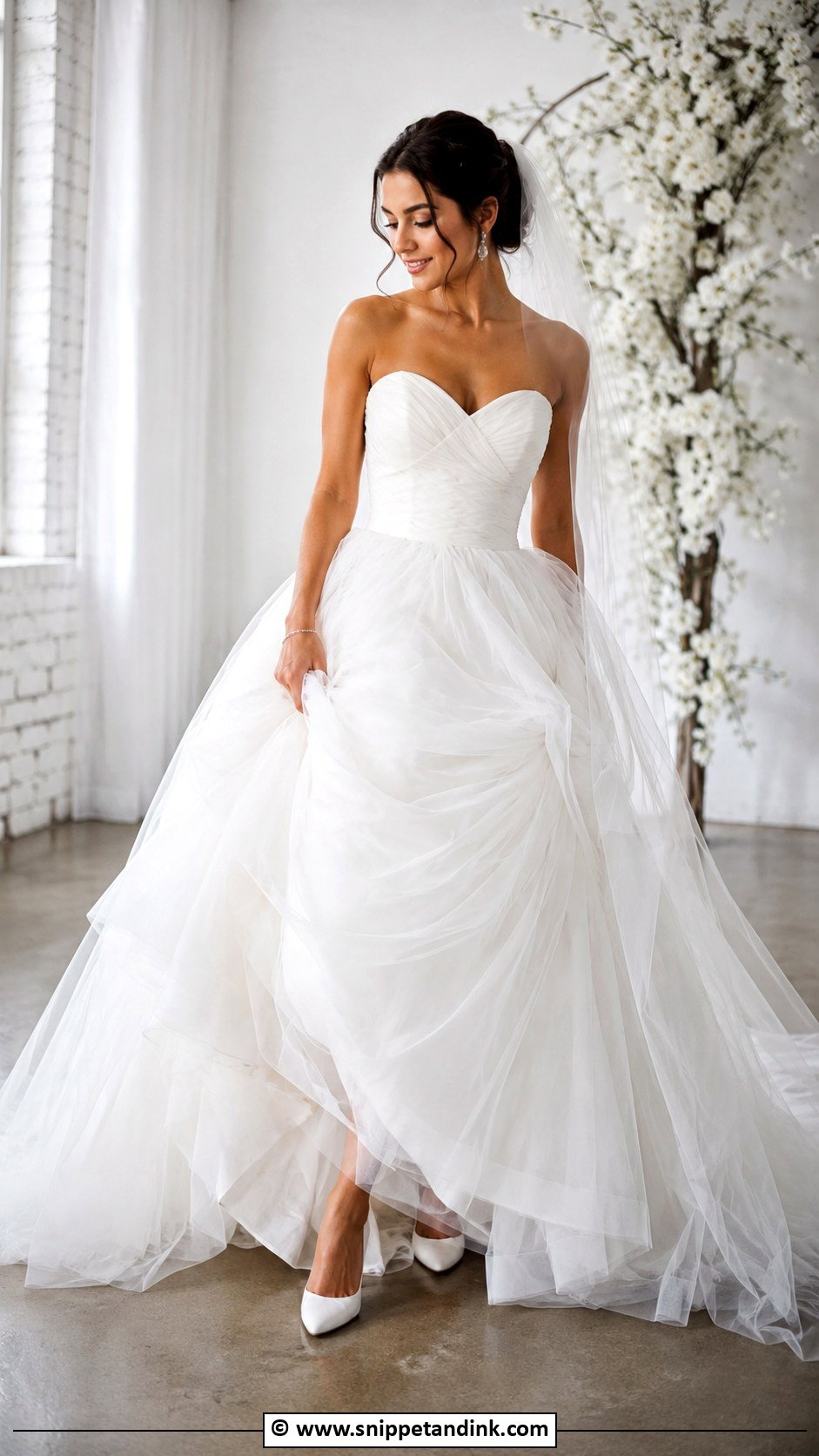 Tulle Ball Gown Wedding Dress - Snippet and Ink - 30 Flowy Wedding Dress Ideas