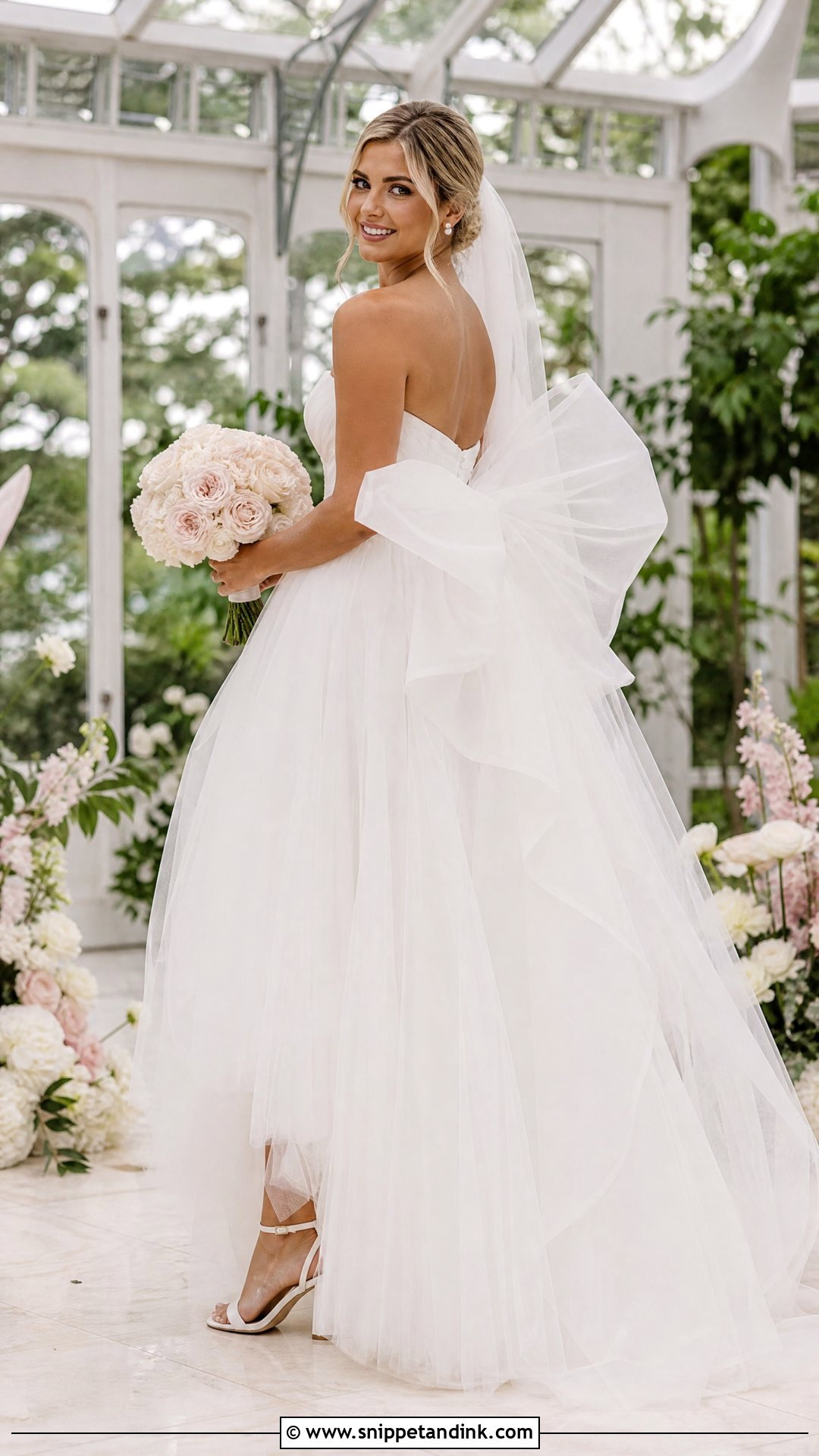 Tulle Ball Gown With Big Bow - Snippet and Ink - 20 Big Bow Wedding Dress Ideas