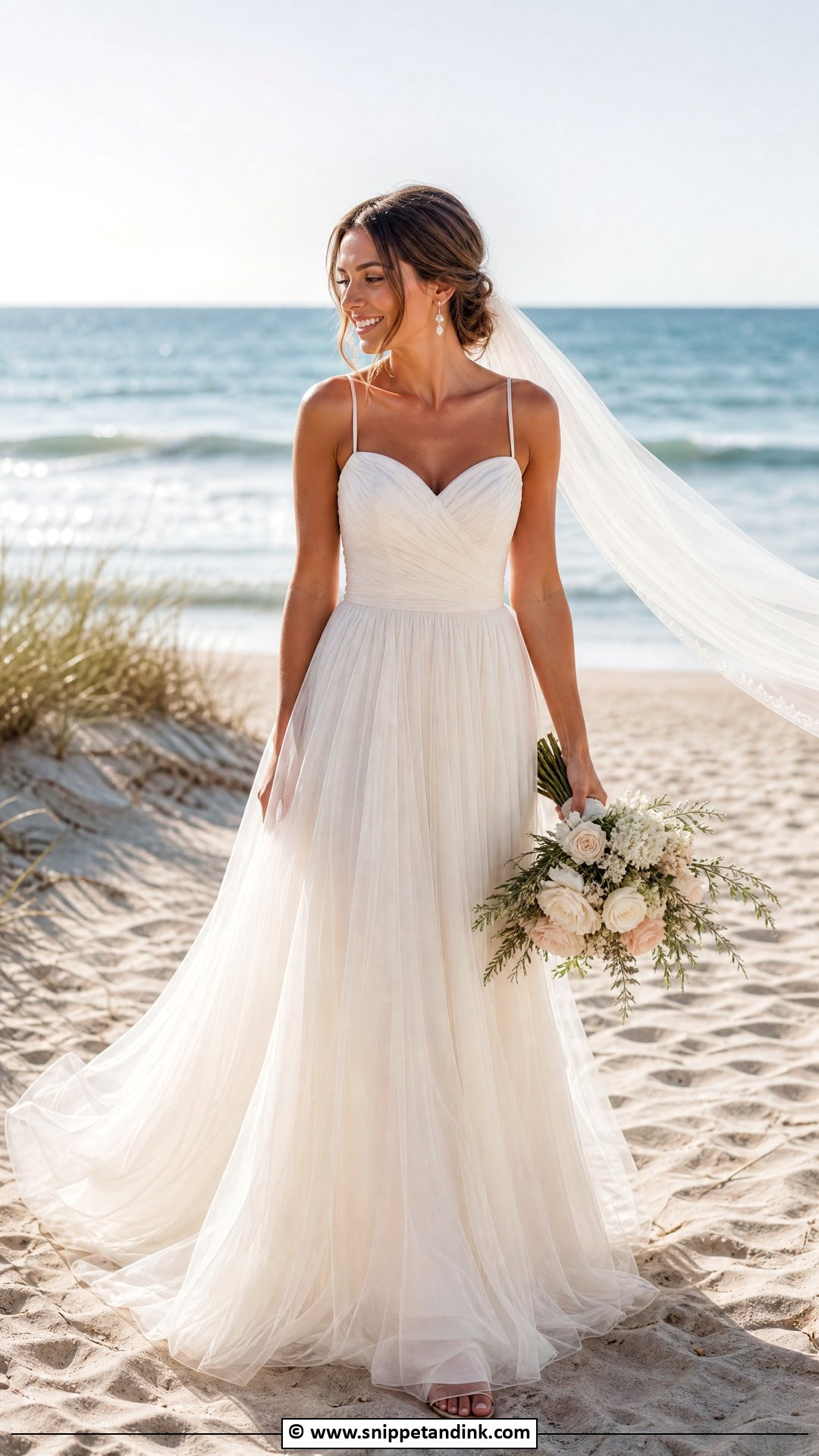 Tulle Beach Wedding Dress - Snippet and Ink - 35 Beach Wedding Dress Ideas