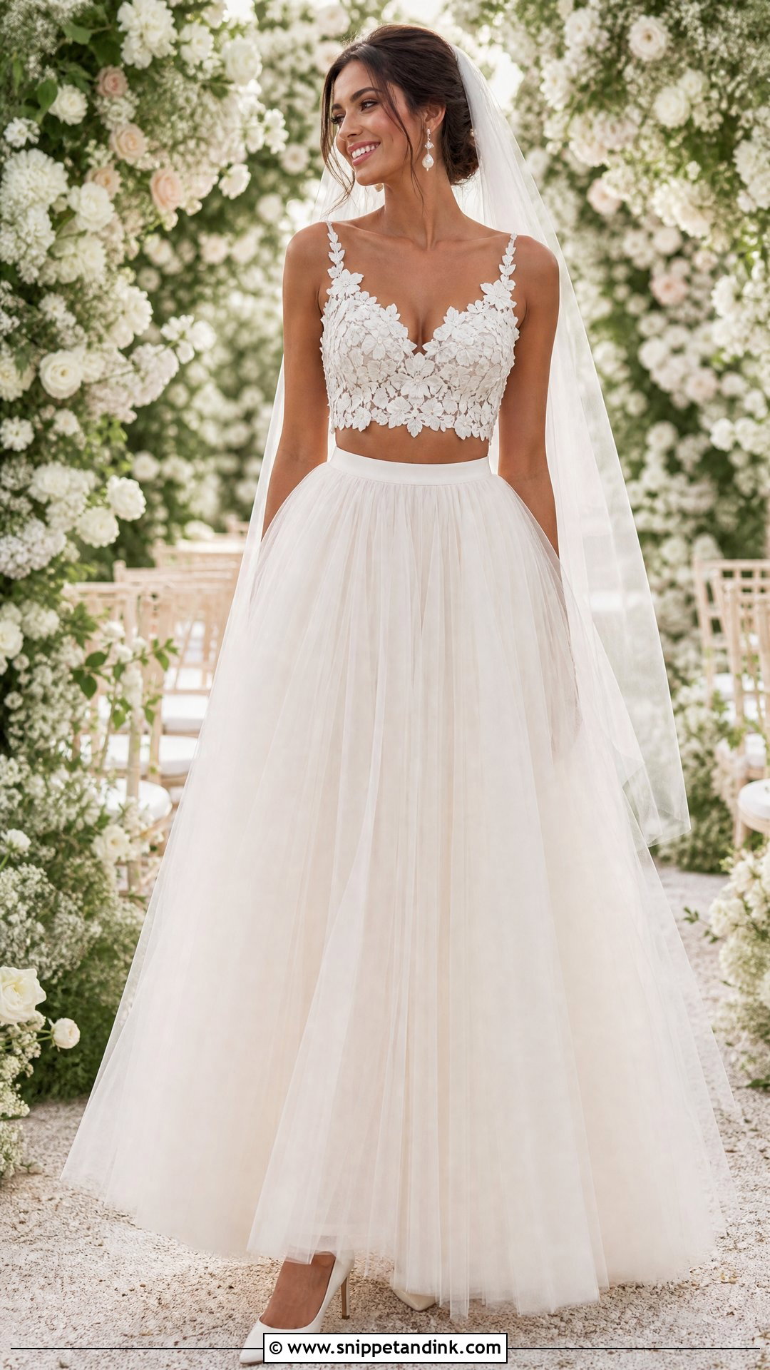 Tulle Bridal Skirt With Lace Crop Top - Snippet and Ink - 20 Bridal Skirts Ideas