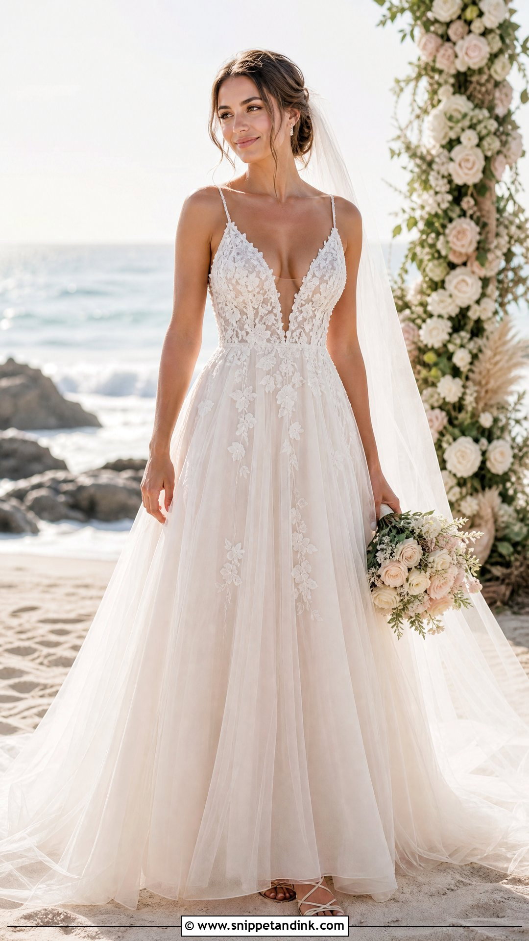 Tulle Coastal Wedding Dress - Snippet and Ink - 25 Coastal Wedding Dress Ideas