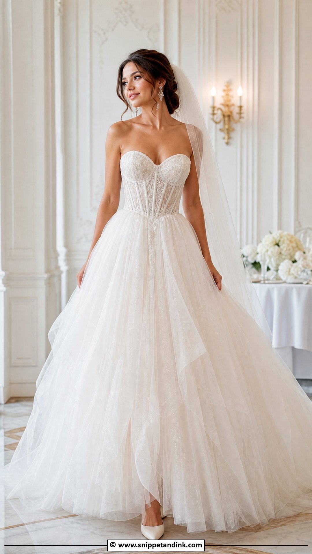Tulle Corset Ball Gown Wedding Dress - Snippet and Ink - 35 Corset Wedding Dress Ideas