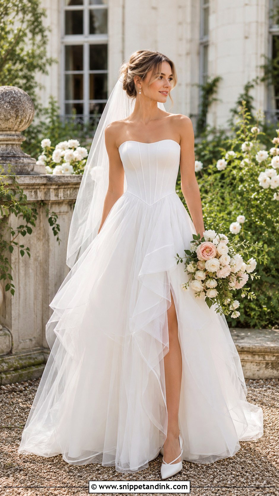Tulle Corset Basque Waist Wedding Dress - Snippet and Ink - 20 Corset Basque Waist Wedding Dress Ideas