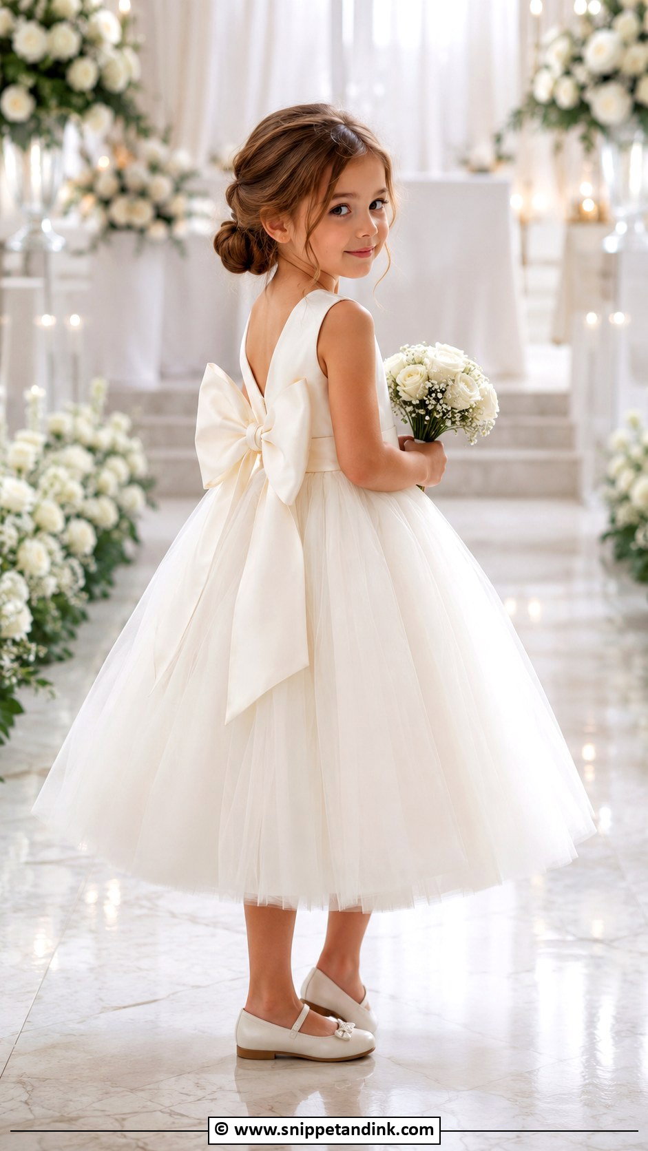 Tulle Dress With Bow Back - Snippet and Ink - 30 Wedding Dresses for Kids