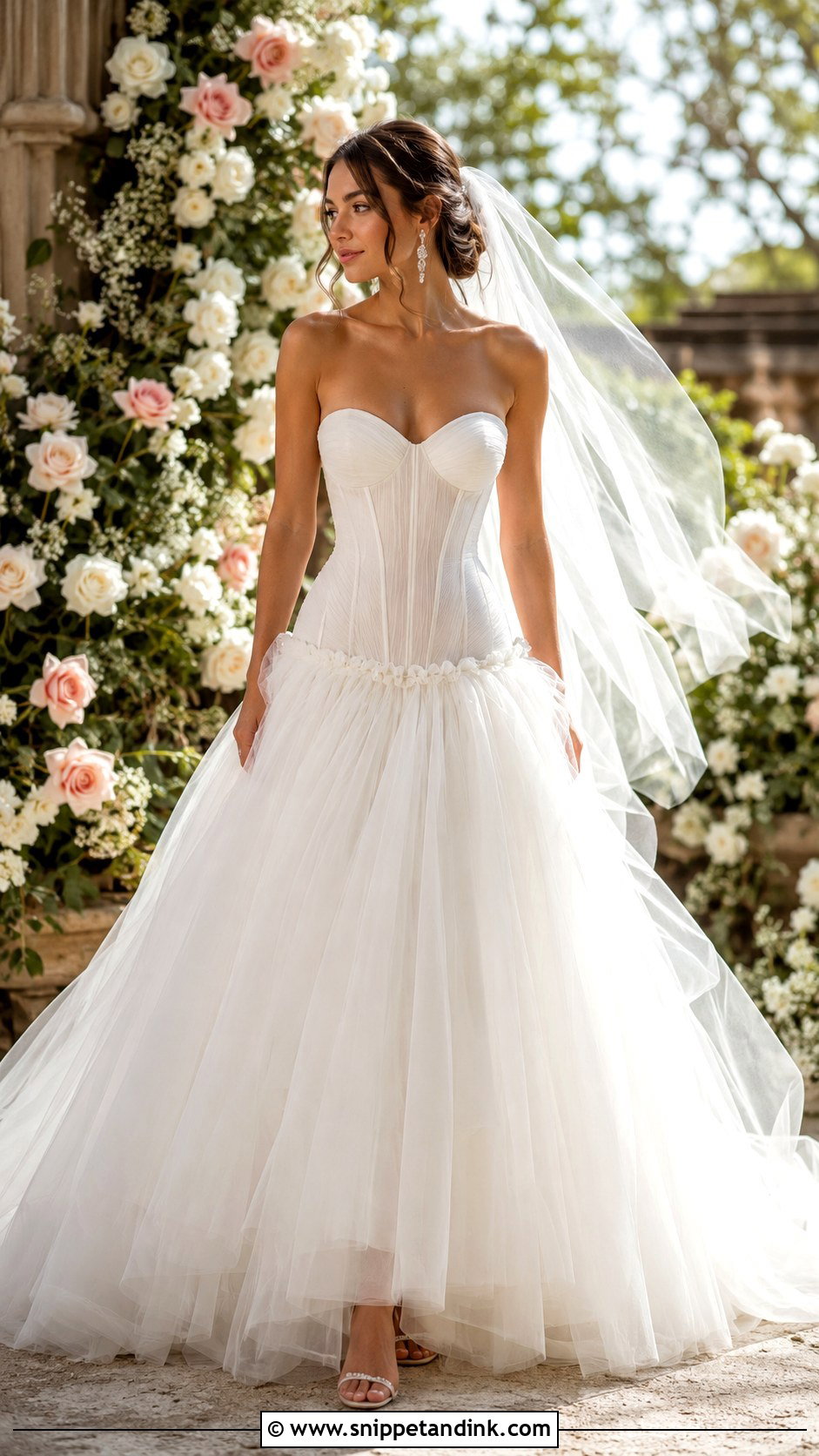 Tulle Drop Waist Ball Gown Wedding Dress - Snippet and Ink - 25 Drop Waist Wedding Dress Ball Gown Ideas