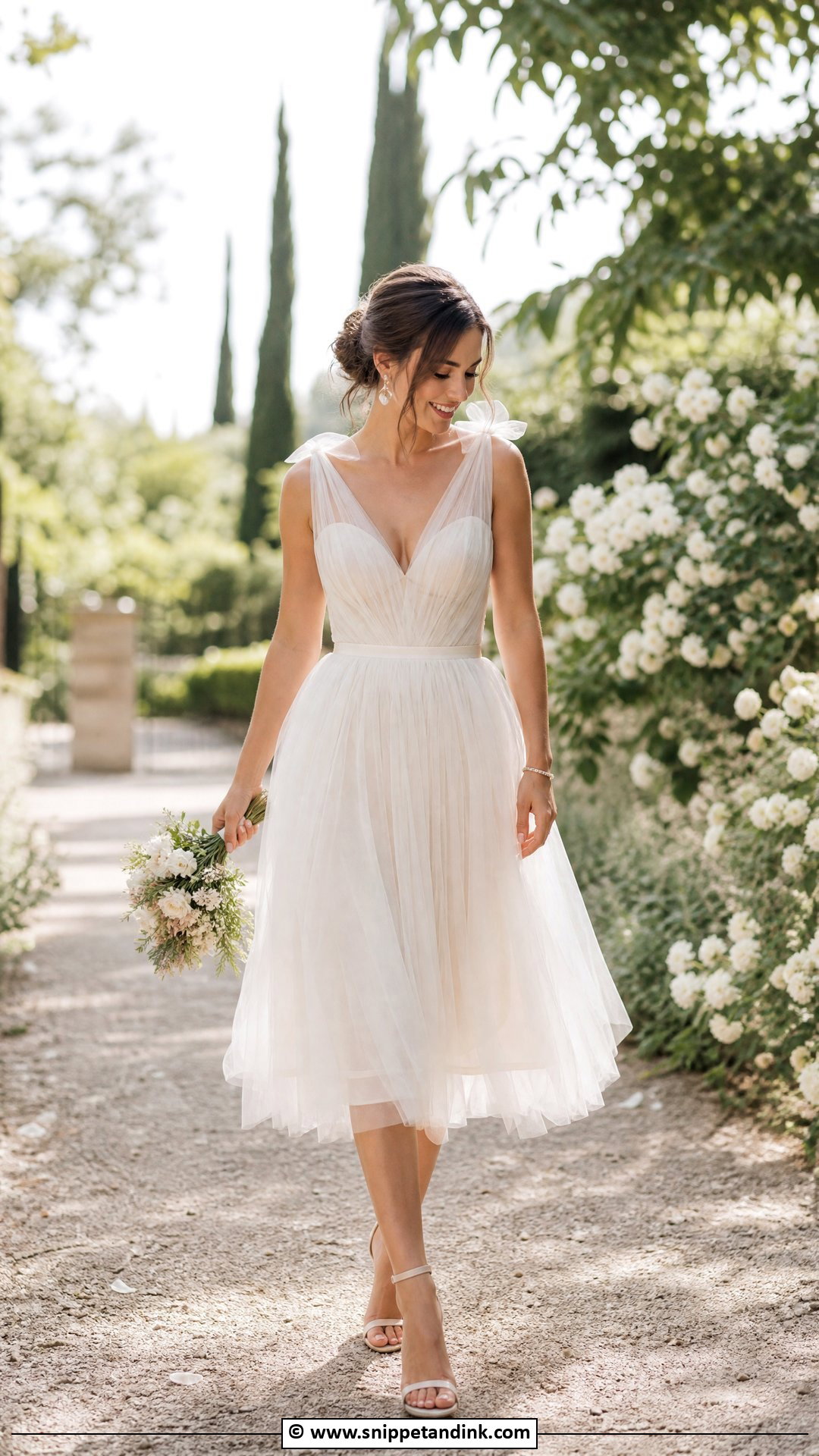 Tulle Elopement Dress - Snippet and Ink - 35 Elopement Dress Ideas