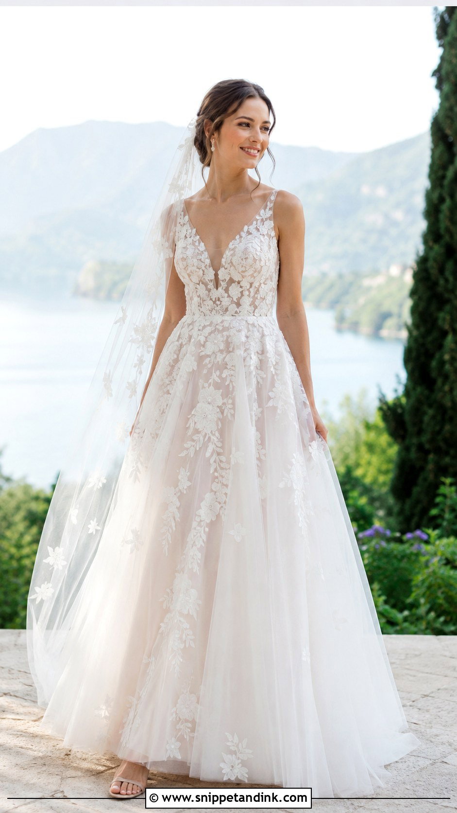 Tulle Embroidered Wedding Dress - Snippet and Ink - 30 Embroidered Wedding Dress Ideas