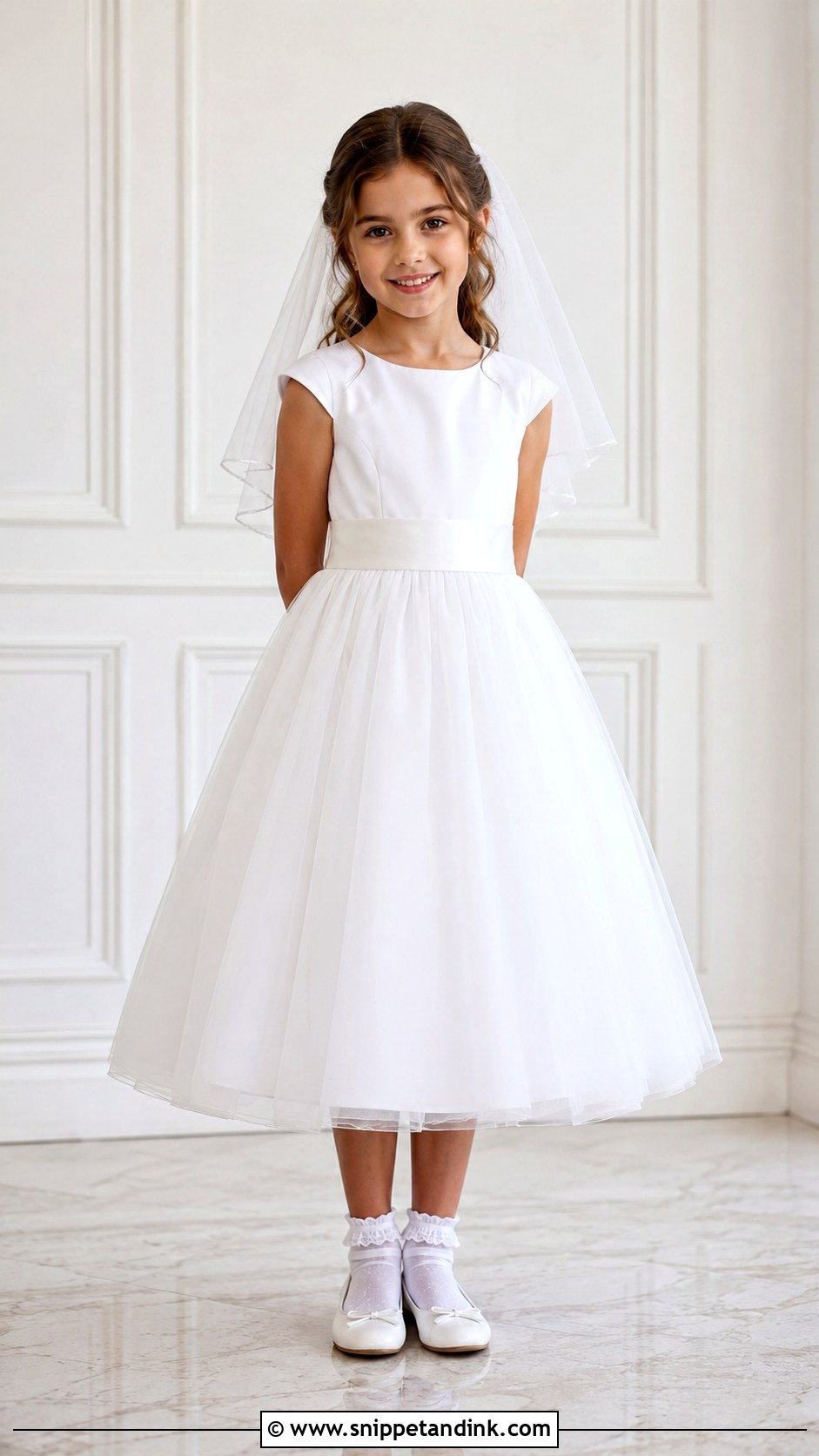 Tulle First Communion Dress With Simple Sash - Snippet and Ink - 25 First Communion Dresses Catholic Simple