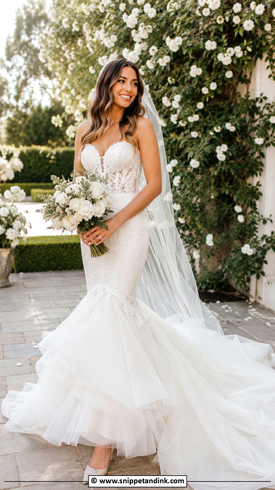 Tulle Fishtail Wedding Dress - Snippet and Ink - 25 Fishtail Wedding Dress Ideas