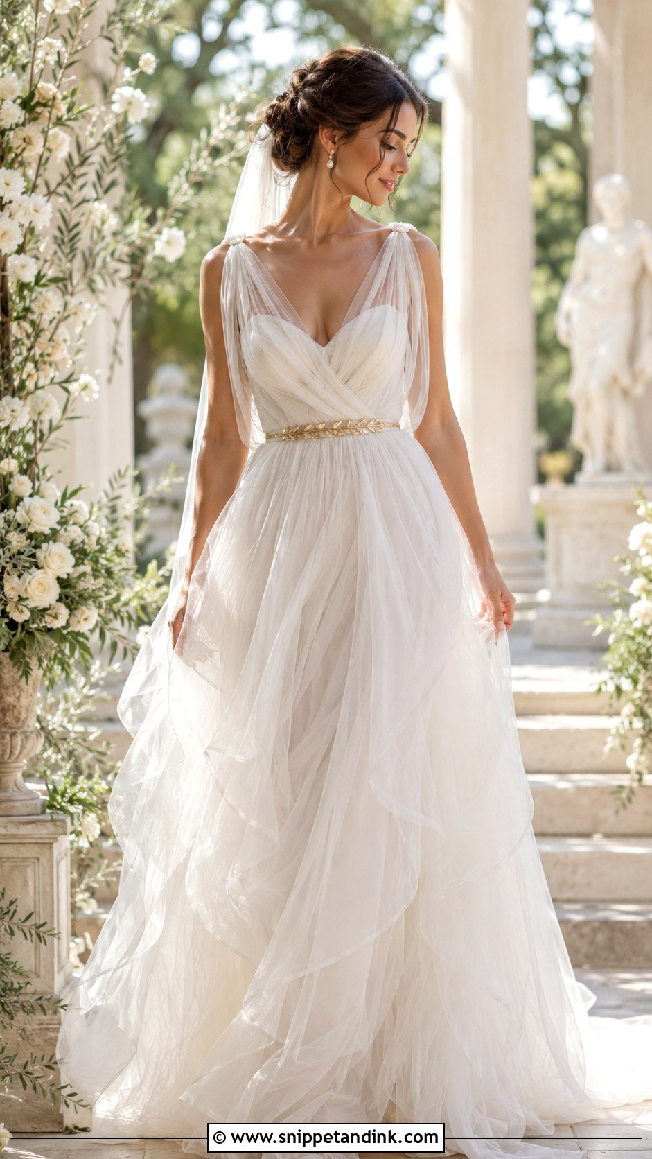 Tulle Greek Goddess Wedding Dress - Snippet and Ink - 25 Greek Goddess Wedding Dress Ideas