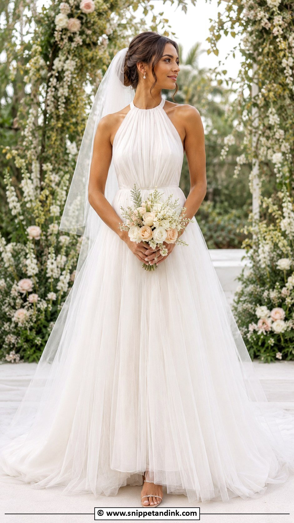 Tulle Halter Wedding Dress - Snippet and Ink - 25 Halter Top Wedding Dress Ideas