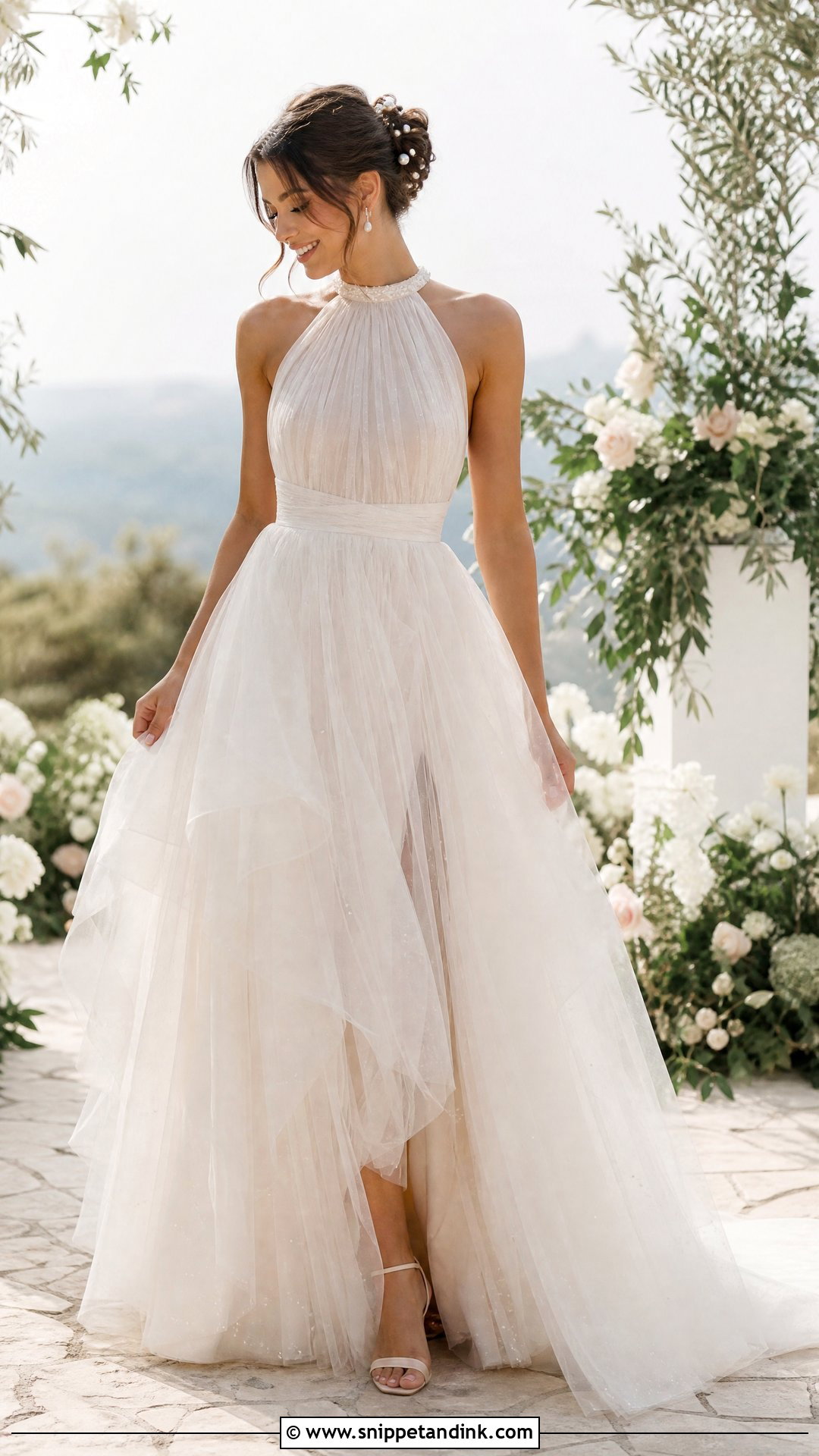 Tulle Halter Wedding Gown - Snippet and Ink - 25 Halter Wedding Gown Ideas
