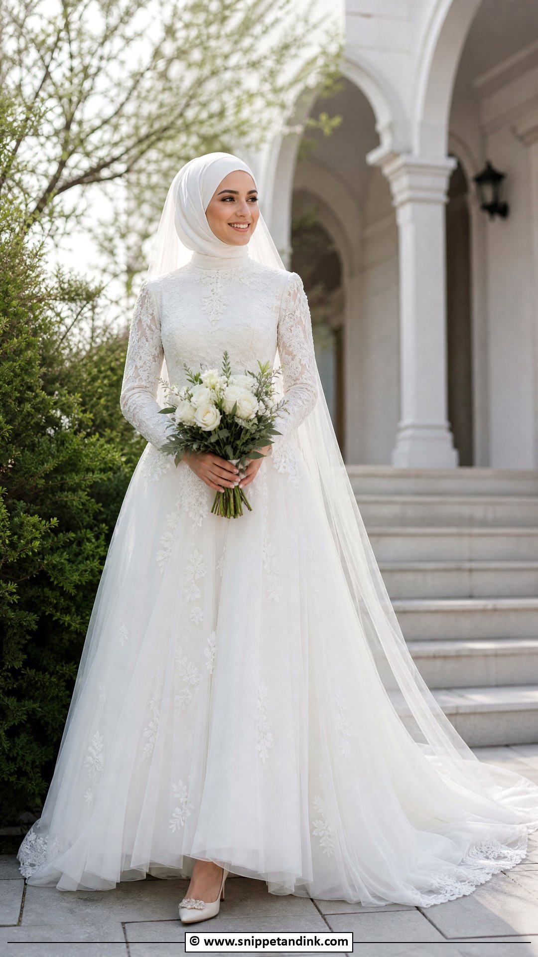 Tulle Hijab Bride Dress - Snippet and Ink - 35 Hijab Bride Ideas