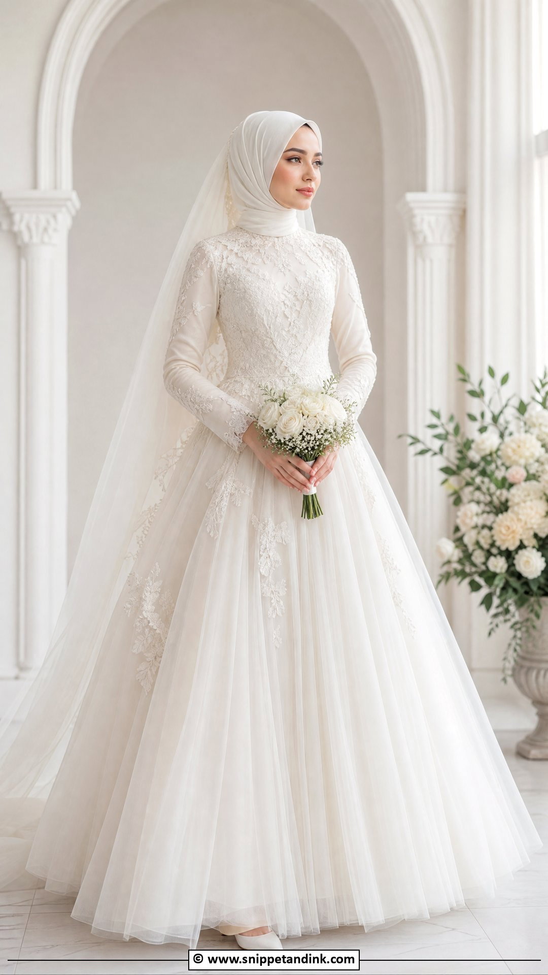 Tulle Hijab Wedding Dress - Snippet and Ink - 35 Hijab Wedding Dresses